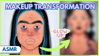 MAKEUP TRANSFORMATION ASMR | SATISFYING