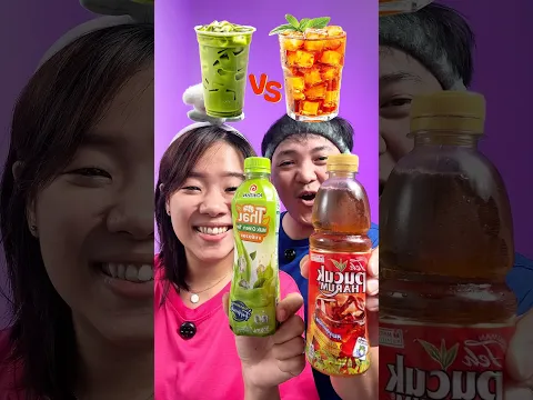 MINUM TEH ES VS SUSU MATCHA 🍵🥛🍃 #asmr #drink #mukbang #shorts #foodshow #challenge #minuman