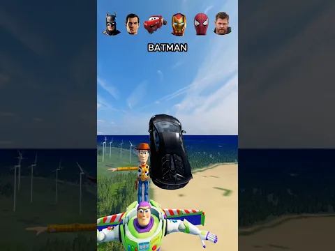 Carros de Super Héroes vs Personajes de Toy Story #beamng #beamngdrive #game #juego #carros