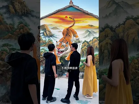 رسم الأخ لوحة ثلاثية الأبعاد على الجدار 😍🤯
