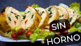 PECHUGA RELLENA SIN HORNO FÁCIL 🍗 | Jugosa y Cremosa en 15 Minutos 🤤
