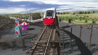 Kereta Api Amerika vs Kereta Api Cepat ICE 4 Melintasi Rel Roller Coaster