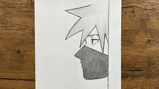 Easy Kakashi drawing for beginners | How to draw Kakashi step-by-step