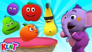 Five Cute Fruits Jumping On The Bed | Nursery Rhymes & Kids Songs | Kent The Elephant