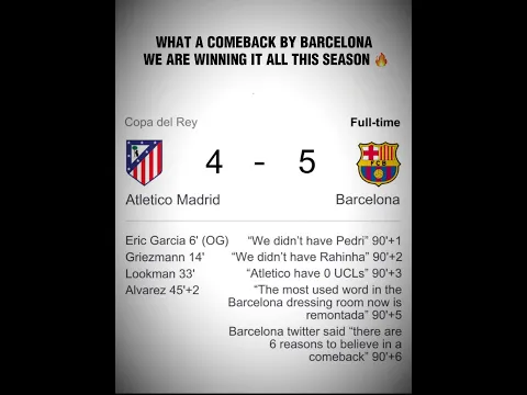REMONTADA😭😭 #barcelona #atleticomadrid #lamineyamal #viral #trendingnow
