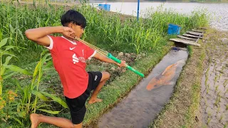 Unique & Best Fishing With Homemade Pipe Bow | New Drain Fishing 2024