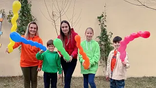 Outdoor fun with Rocket Balloon and learn colors