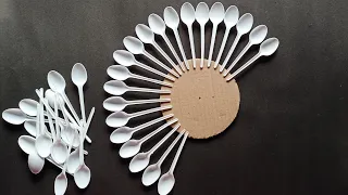 Beautiful Wall Hanging Craft Using Plastic Spoons/Paper Craft For Home Decoration/DIY Wall Decor ||