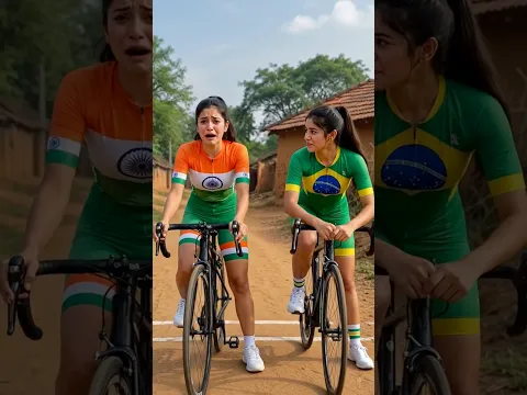 Indian Vs Brazil Cycle race kise mila magic 😍😱#shorts #viralvideo