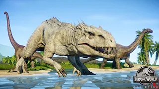 Indominus Rex vs Indoraptor Dinosaur Fight in Jurassic World Evolution