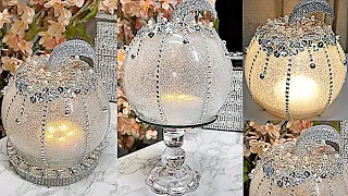 DIY ROOM DECOR! LIGHTED MIRROR PUMPKIN DIY