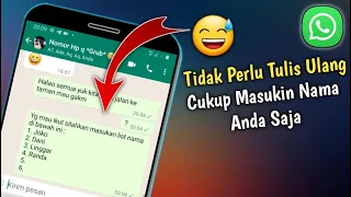 Cara Mengisi List / Daftar Nama Di WhatsApp Dengan Mudah