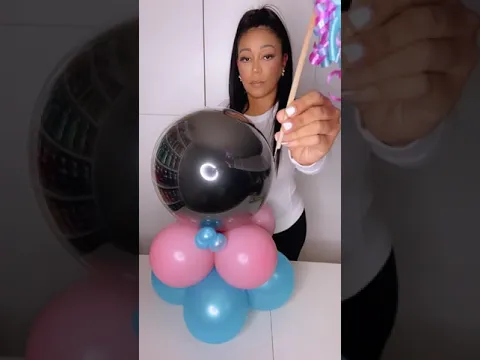 Secret double balloon for Gender Reveal 💙❤️ #shorts #genderreveal #babyshowerideas