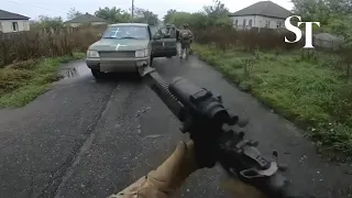 Ukraine soldier's helmet cam gives first-person view of retaken Lyman