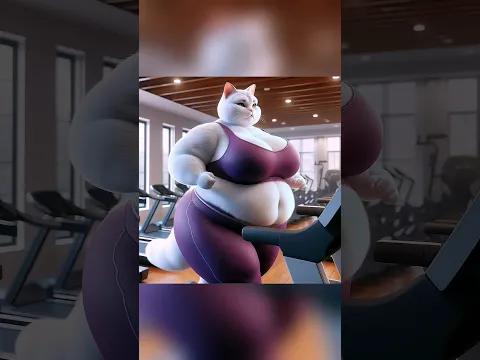 Fat female cat transformation.....#funny #animation #cuteanimals #cartoon #shorts