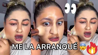 MAQUILLÁNDOME SOBRE UNA MASCARILLA 😨 ME LA ARRANQUÉ 😰 CAROLATV