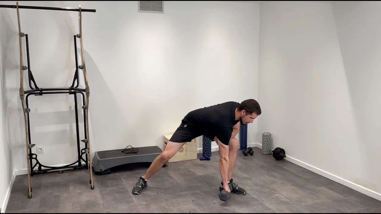 Image Rowing haltère en fente latérale avec supination