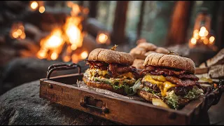 BEER CAN BACON BURGERS! 🍔🔥 Cheese-Stuffed BBQ Madness | ASMR