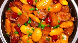 Classic braised pork belly over rice – delicious and not greasy at all!