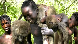 Raw & Real Eating Baboon with the Hadzabe Tribe: Wild Baboon BBQ