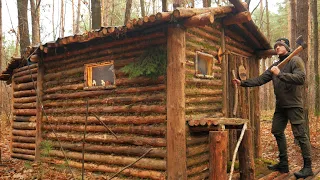 Building Log Cabin in the Forest, Shed by the Hut, In The Continuation of Construction, Workbench
