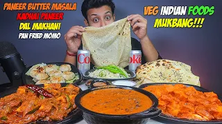 Spicy Kadhai Paneer, Paneer Butter Masala, Creamy Dal Makhani, Pan Fried Momos with Rice & Breads
