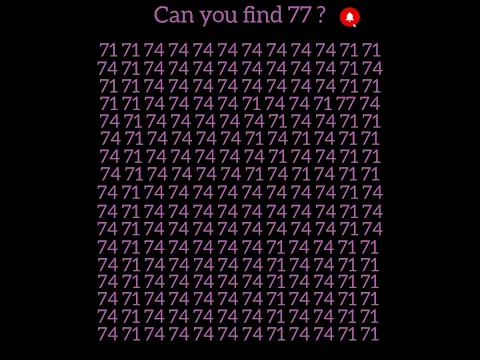 Seek and find 77, its location! #ig #letter #shorts #1k #juegos #gkquiz #iqtest #123go #500k #puzzle