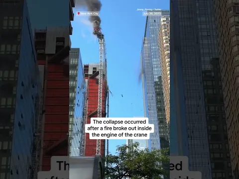 A crane collapsed off of a building in New York City, injuring 5 people including a firefighter.