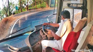Volvo B9r Amazingly skilled driving in hairpin bend-Most experienced driver taking volvo like a car🙌