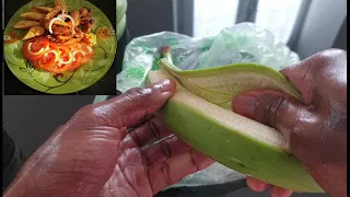 RECETTE DE BANANE VERT ET AILLES DE POULET FRIT  #kariboosnack