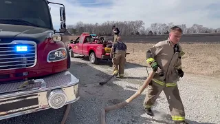 35-acre grass fire spreads under Red Flag conditions in Iowa #Iowa #Wildfire