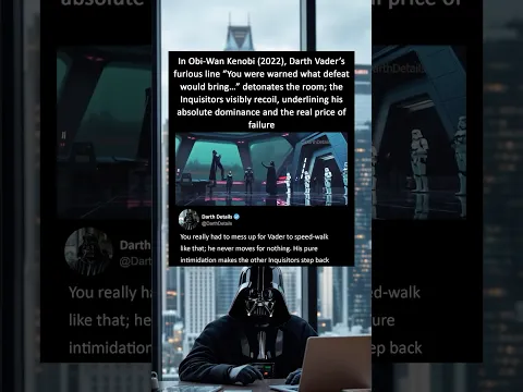 In Obi-Wan Kenobi (2022), Vader’s furious line “You were warned what defeat would bring…” is scary