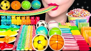 ASMR RAINBOW POPULAR JELLY, PLANET GUMMY, MERMAID JELLY 무지개 먹방, 수수깡 젤리, 지구젤리 MUKBANG EATING SOUNDS