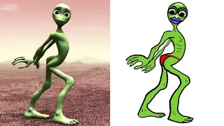 El Chombo - dami dami tu Cosita feat Funny Drawing meme | Cutty Ranks | alien dance