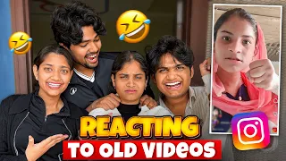 Reacting to my sister's Old tik tok Videos😂