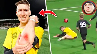 HARDE VAL TIJDENS VOETBALWEDSTRIJD! *CREATORS FC VLOG* #523