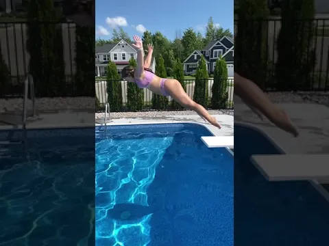 Fancy Diving Jumps off Diving Board in Pool #shorts