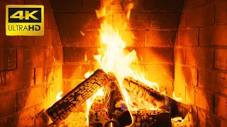 🔥 The Best Burning Fireplace 4K (10 HOURS) with Crackling Fire Sounds NO MUSIC Close Up Fireplace 4K