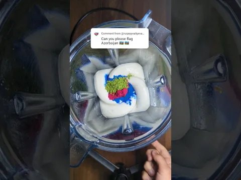 Making an Azerbaijan Flag Themed Smoothie 🇦🇿 #springonshorts