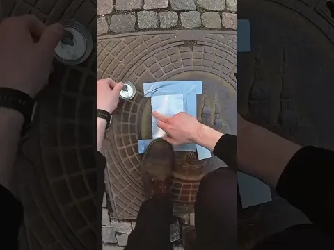 Soda can with an imprint of a manhole lid #street #art