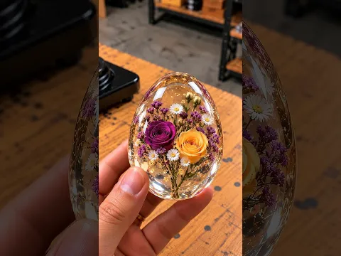 Crystal Flower Egg ✨🌸  #diy #viralshort #epoxy #resinart #epoxyresin #satisfying