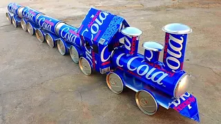 Make a longest toy train with Pepsi cans 🚂Cars at Home - DIY