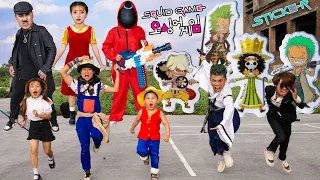 Trò Chơi Con Mực : Búp Bê Doll Squid Game Vs TITus One Piece Sức Mạnh Vô Cực cùng Ovaltine