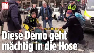 Klima-Kleber wurden gestoppt: Peinlicher Protest in Hamburg geht schief