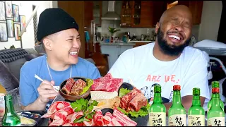 Korean BBQ Muk Bang with KevOnStage - Fatherhood, Near Death Experiences, & Keeping Our Wives Happy
