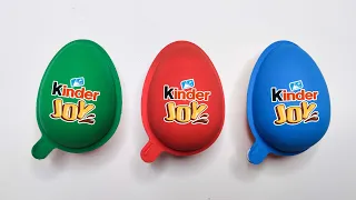 Three Colored Glitter Kinder Joy Surprise Eggs / ASMR Satisfying video / A Lot of Candy