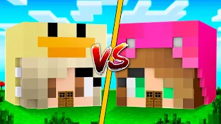 ¡CASA de LYNA vs CASA de ELA en MINECRAFT! 🏡🆚🏡 RETO de CONSTRUCCIÓN