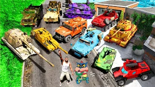 Shinchan and Franklin Collecting SECRET MILITARY TANK VEHICLES in GTA 5 | Amaan Ansari