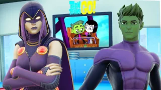 Aquí no hay quien viva Fortnite 211 🤩 TEEN TITANS GO! 😧 RAVEN DEJA A CHICO BESTIA 💔