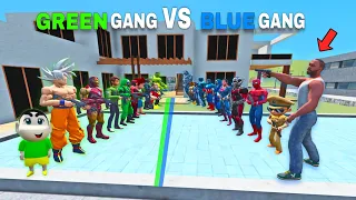Franklin Blue Gang VS Shinchan Green Gang Super Car Theft Challenge In IBD!